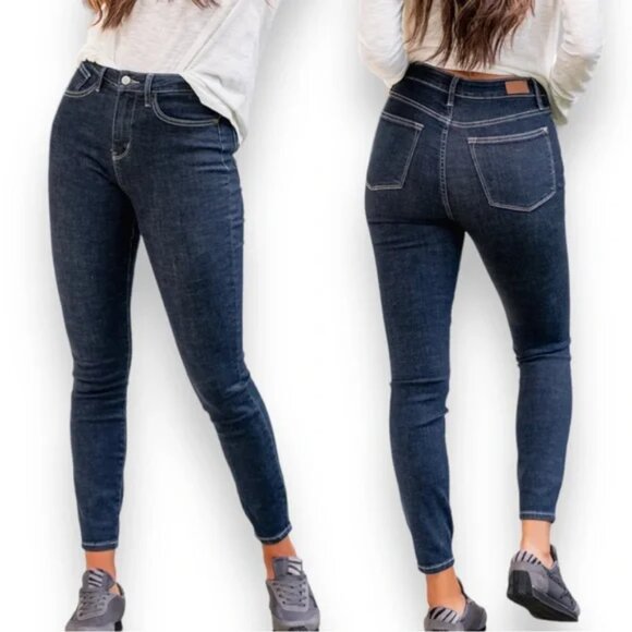 Judy Blue Skinny Fit Jeans Size 5/27 Dark Wash Stretch Denim - Picture 1 of 10